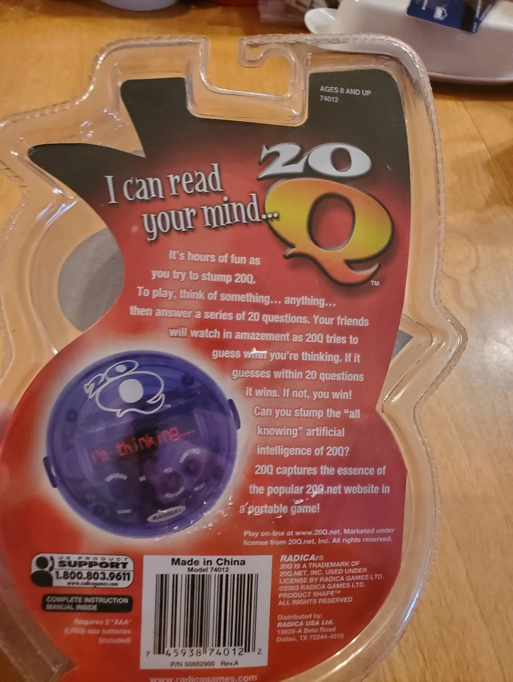 20 Q Radica Handheld Electronic Game Orange Color Toy 2003 Retro NIP New Sealed